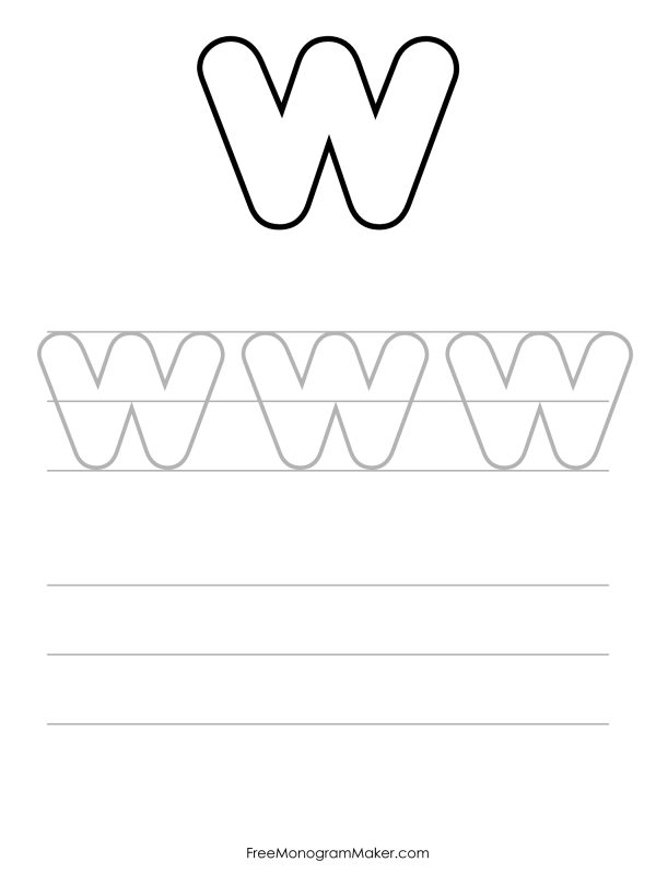 Bubble Writing Uppercase W