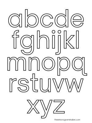 Lowercase full alphabet in bubble letters