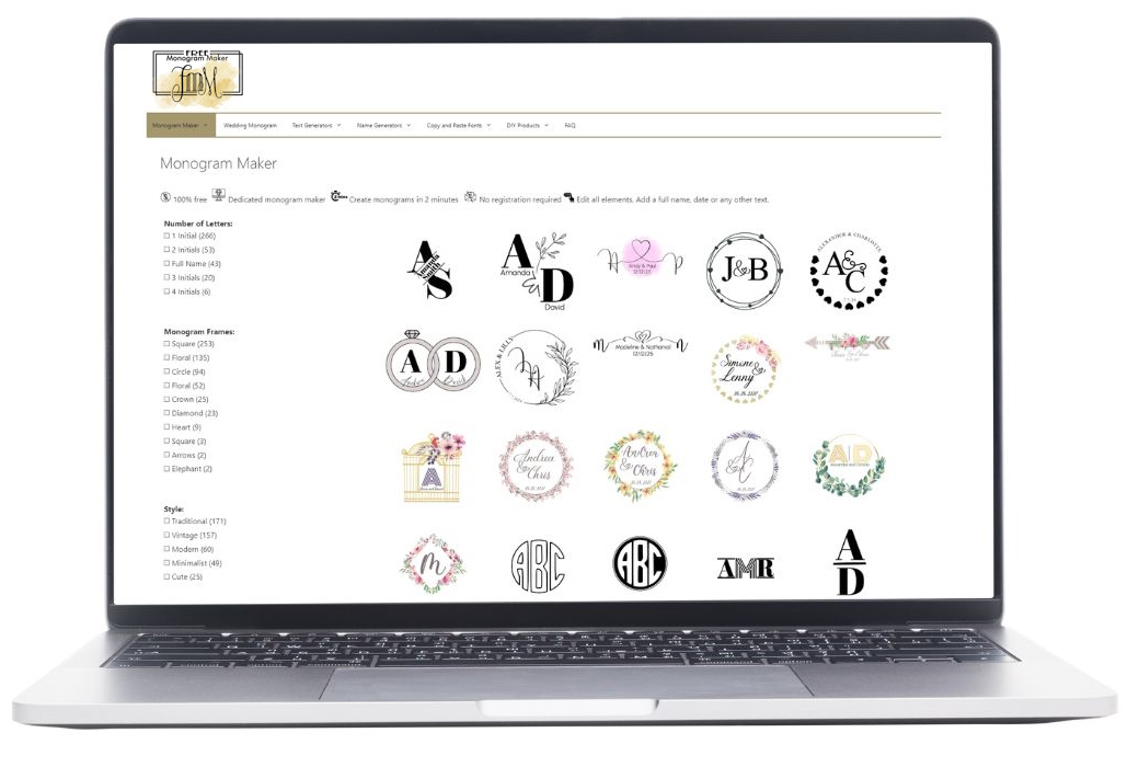 Monogram Maker How To Make Your Own Monogram 5 Free Online Monogram